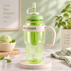 Ice Cream Water Bottle 1300ml with Straw & Handle – view 2