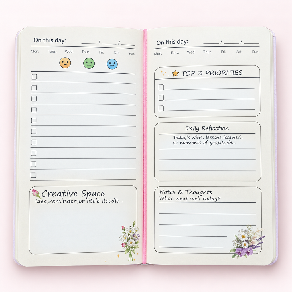 Undated Glitter Gradient Pocket Daily Planner – view 3