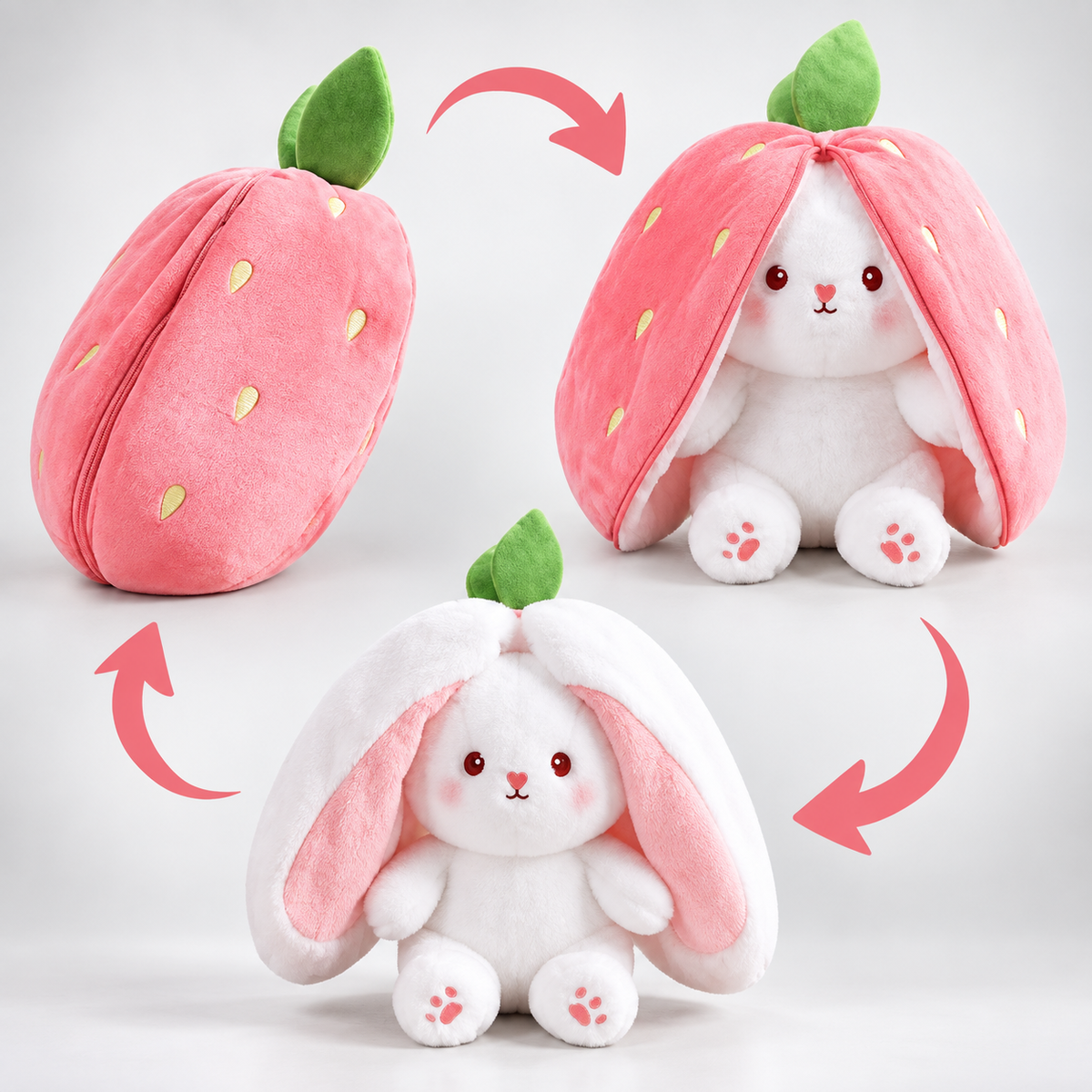 Reversible Zip Bunny Plush Toy – view 2