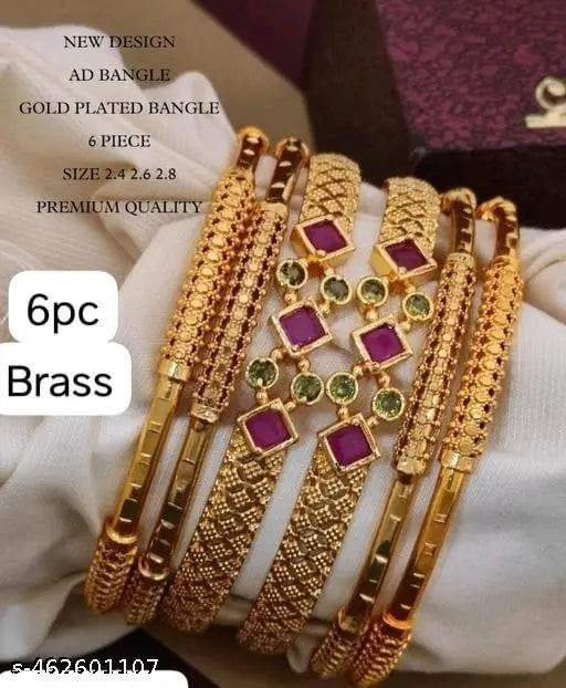 Ruby stone gold bangles