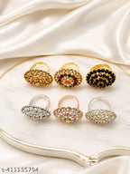Multicolour AD Ring Combo – 6 Pieces