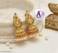 Antique gold temple jhumkas