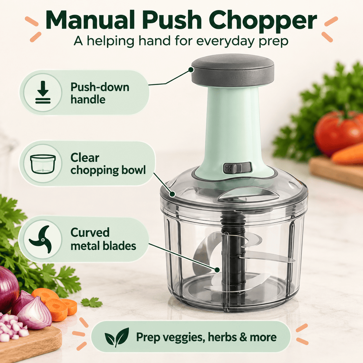 800ml Manual Handy Chopper – view 3