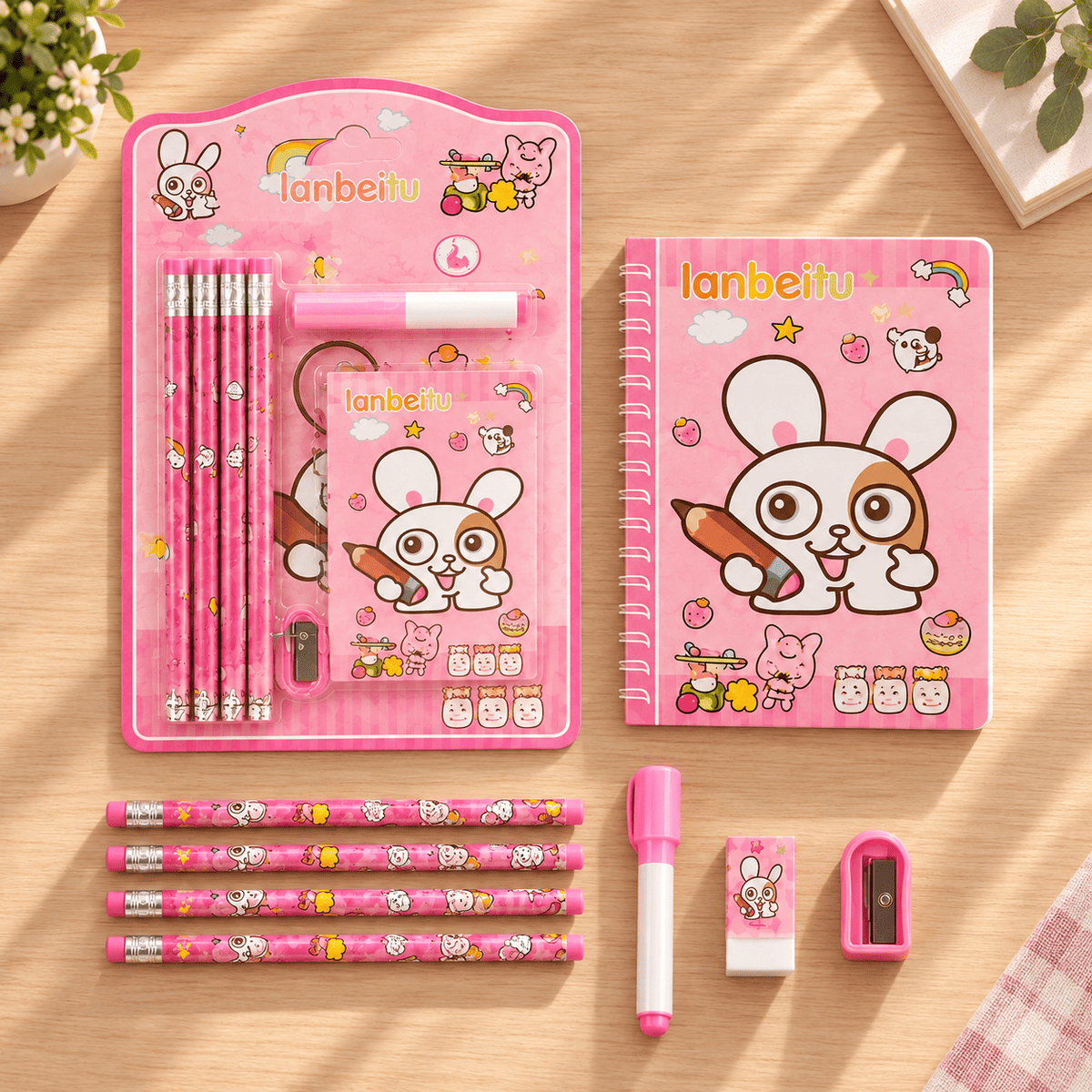 Cute Bunny Kids Stationery Kit