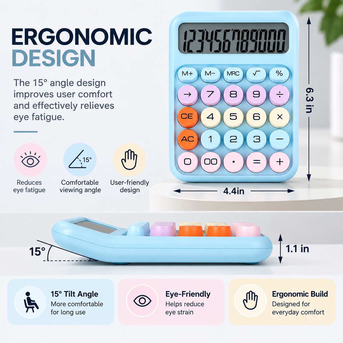 Multicolour Mechanical Desktop Calculator – view 2