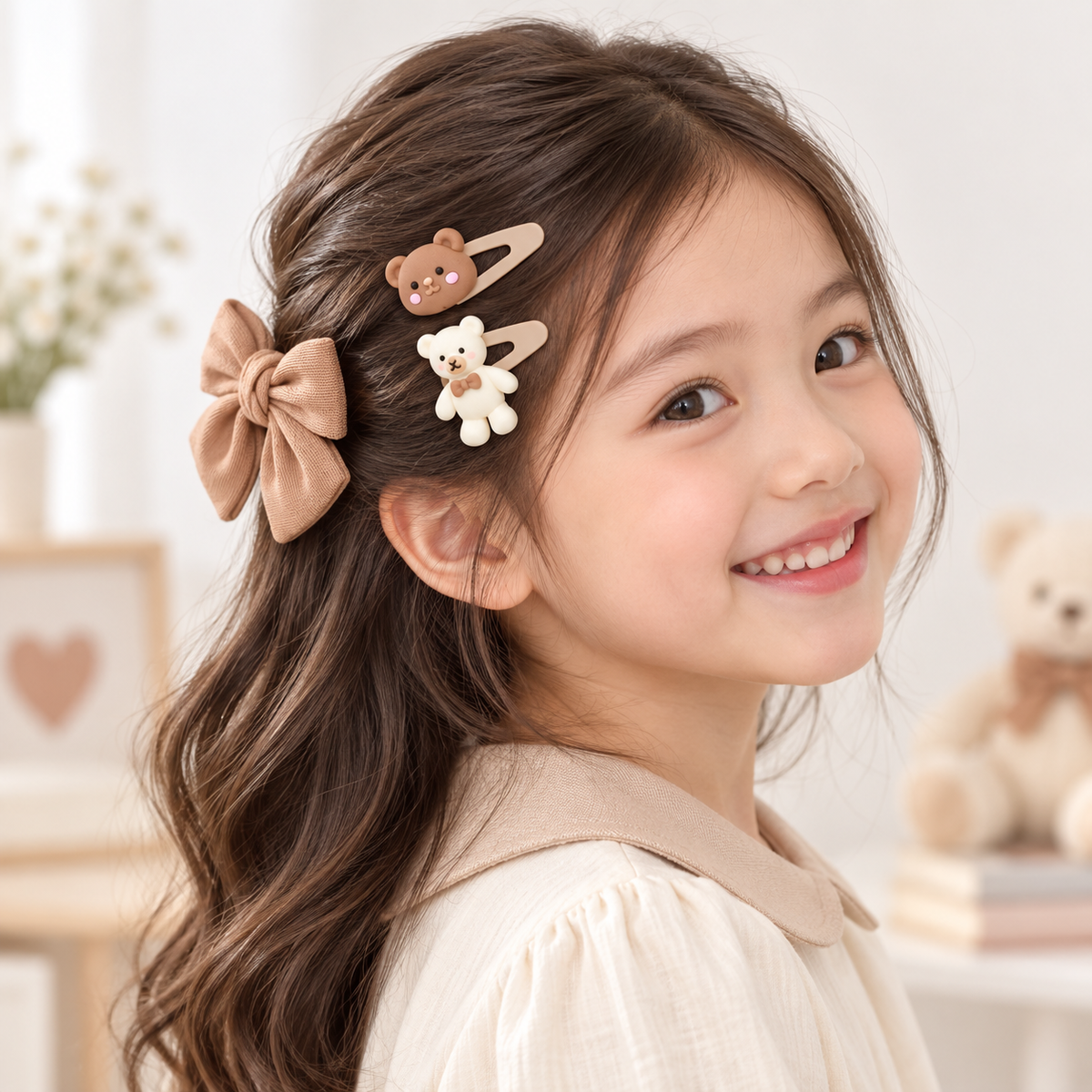 Set of 14 Kawaii Brown Hair Pins & Clips – view 2