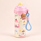 Kids Stainless Steel Water Bottle 600ml with Straw & Strap – view 4