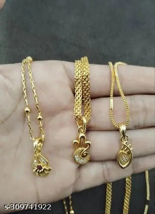 Trendy CZ Necklace Combo – Pack of 3