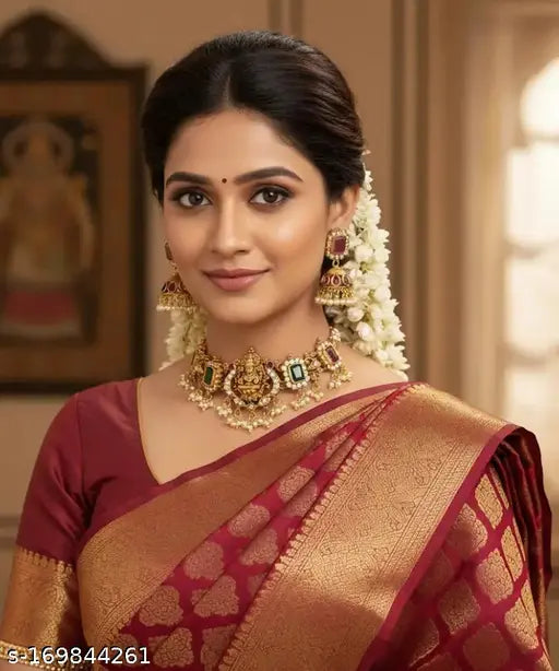 Lakshmi Temple Choker Set with Pearls
