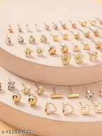 Pearl & AD Stud Collection – 30 Quirky Pairs, Gold-Plated