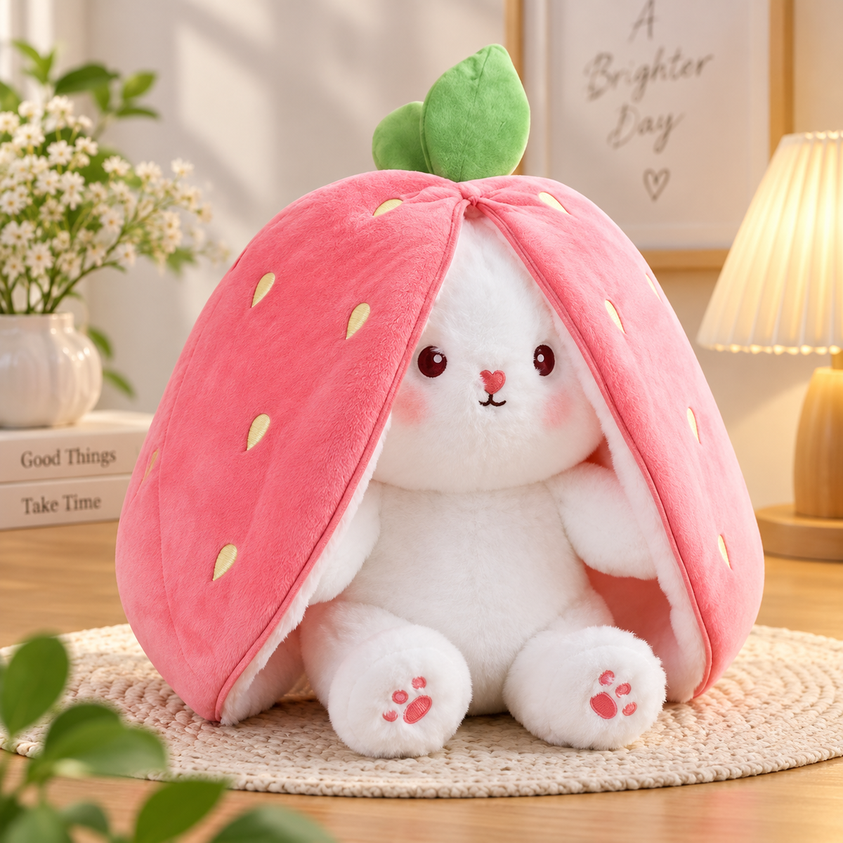 Reversible Zip Bunny Plush Toy