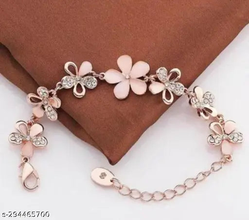 Rose Gold Crystal Charm Bracelet