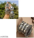 Oxidised bangle and earring combo