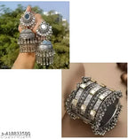 Oxidised bangle and earring combo
