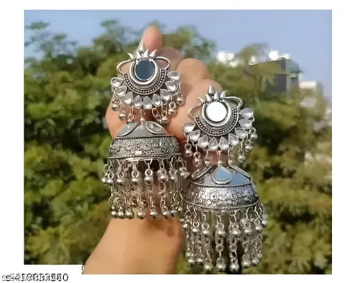 Oxidised Bangle & Earring Combo