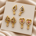 American Diamond Sparkle Earrings – Pack of 3