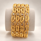 Design 2 Piece Gold Plated Kadli Bangles For Women And Girls