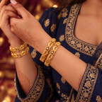 Design 2 Piece Gold Plated Kadli Bangles For Women And Girls