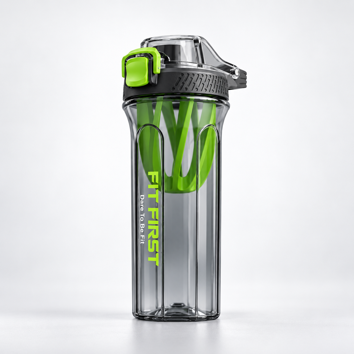 Protein Shaker Bottle 750 ml with Blender Ball – BPA Free, Leak Proof (Green / Yellow)