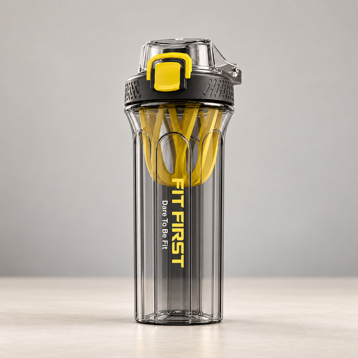 Protein Shaker Bottle 750 ml with Blender Ball – BPA Free, Leak Proof (Green / Yellow)
