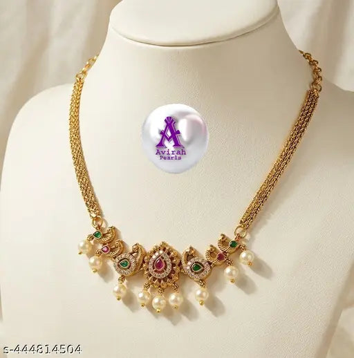 Peacock temple necklace