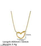 Gold Heart & Bow Pendant Necklace