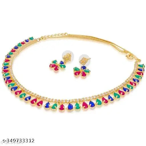 Multicolour CZ necklace set
