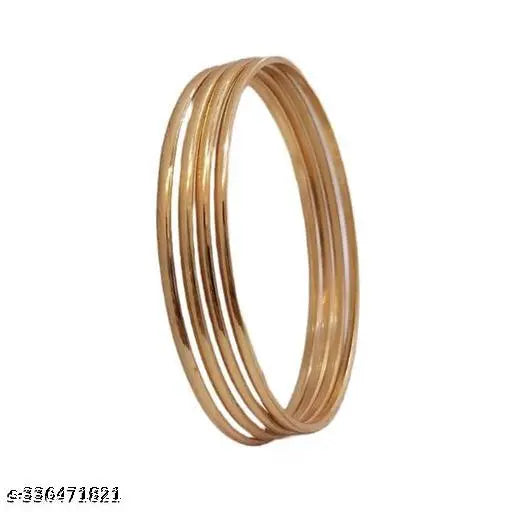 Classic Gold-Plated Bangle Set – 4 Pieces
