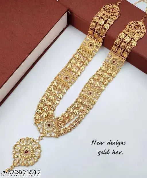 1 gram gold stone haar necklace