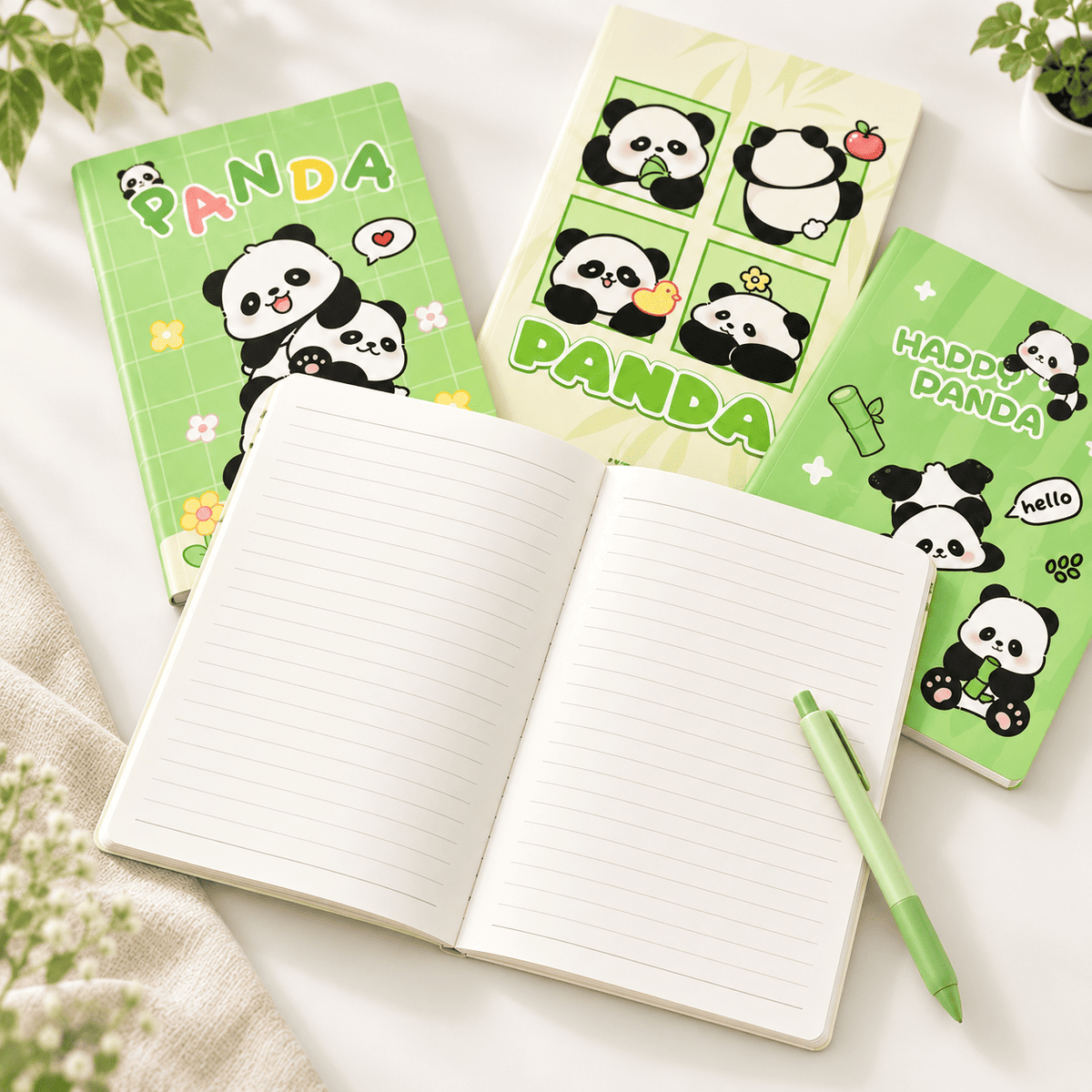 Cute Panda A5 Notebook Set of 4 for Kids – view 3