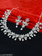 Floral American diamond necklace set