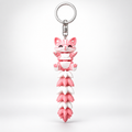 Cute Pink Cat Charm Keychain