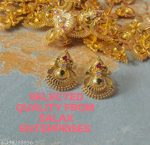 1 Gram Gold Stone Earrings with Maatal