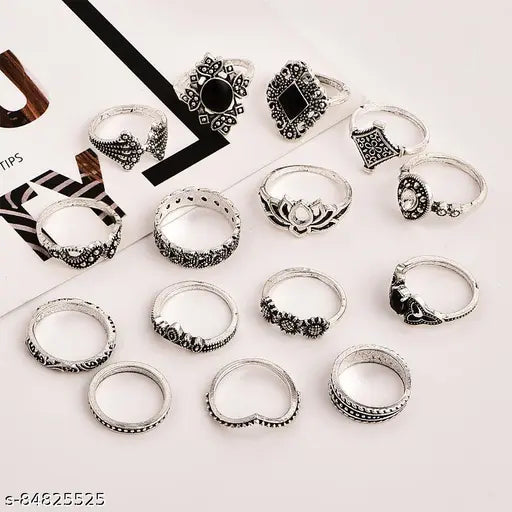 Silver-Plated Stone Ring