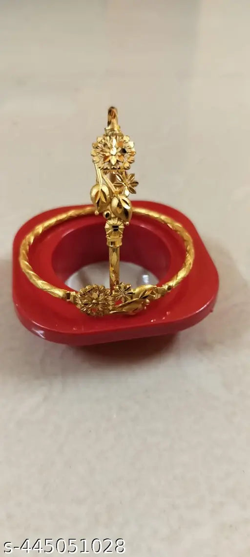 Floral gold plated bangles