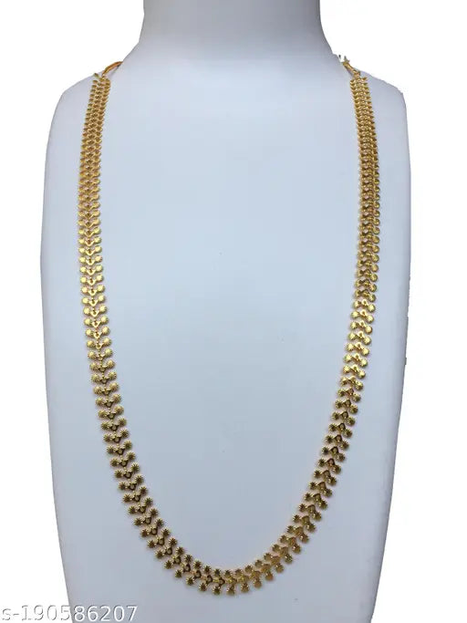 Gold-Plated Designer Long Necklace – 30 inch