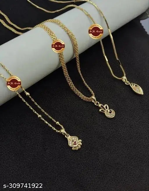 Trendy CZ Necklace Combo – Pack of 3