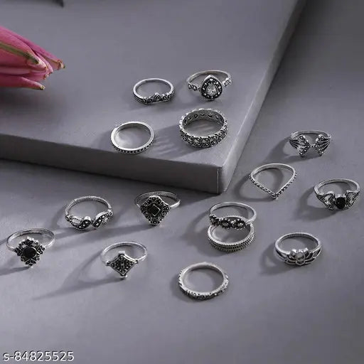 Silver-Plated Stone Ring