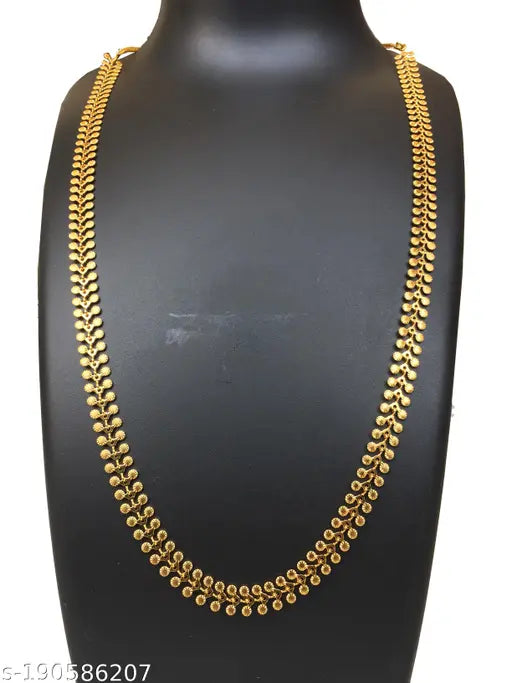 Gold-plated long necklace