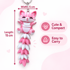 Cute Pink Cat Charm Keychain – view 3