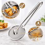 2-in-1 Stainless Steel Frying Strainer with Food Clip – view 3