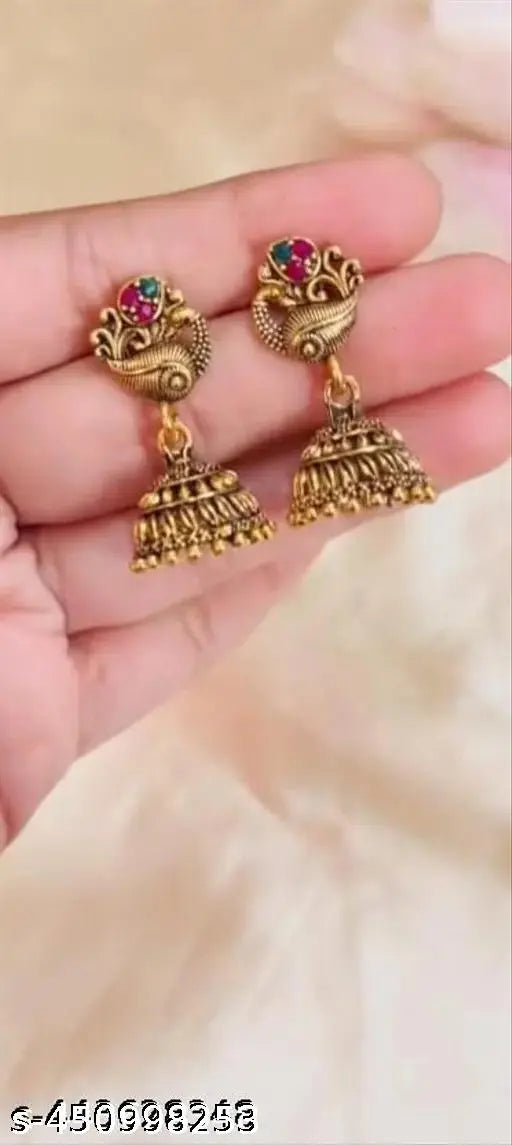 Oxidised Gold Jhumka Set – 6 Pairs