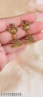 Oxidised Gold Jhumka Set – 6 Pairs