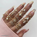 Floral AD studded gold ring