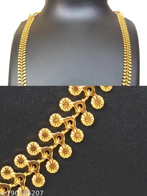 Gold-Plated Designer Long Necklace – 30 inch