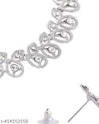 Silver-Tone Austrian Diamond Necklace Set