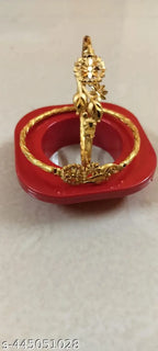 Floral Gold-Plated Bangles – Pair