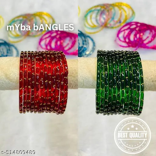 Zircon Glass Bangle Set