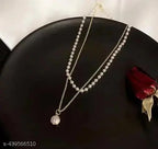 Pearl Dual-Chain Pendant Necklace