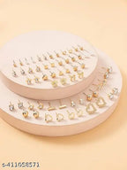 Pearl & AD Stud Collection – 30 Quirky Pairs, Gold-Plated